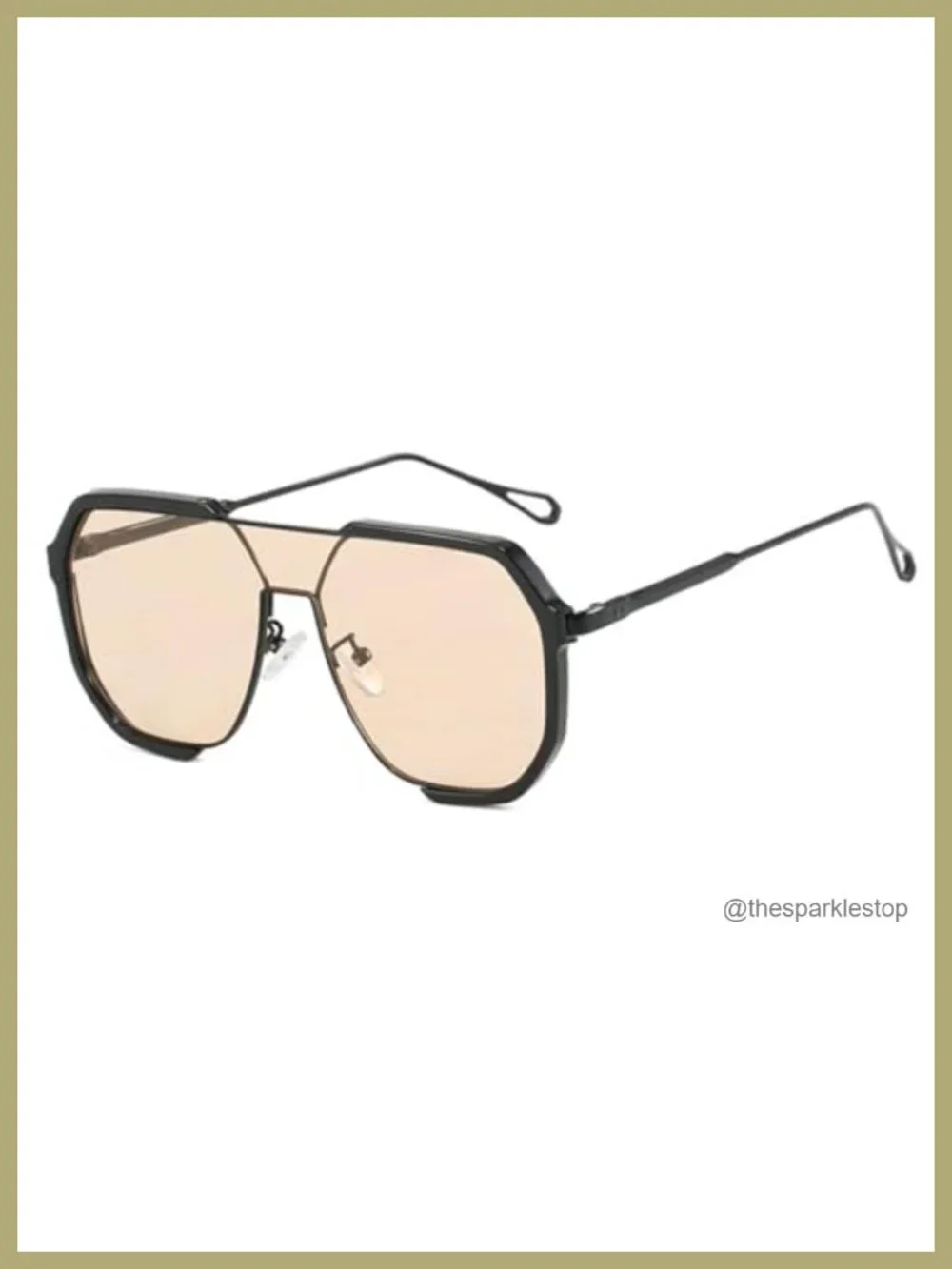 Oversized Square Sunglasses Vintage Punk UV400 Shield Shades